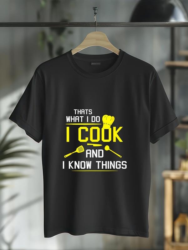 cotton Chef Geek Food FUNNY I COOK AND I KNOW THINGS T-SHIRT T-Shirt casual Fashion graphic tees for women Hoodie, Sweatshirt