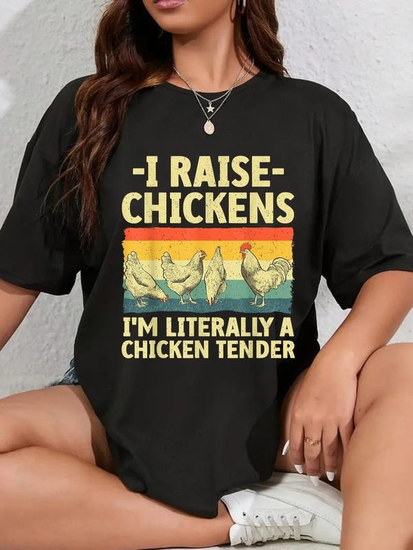 cotton Chicken Gift Chicken Lover Accessories & Stuff Unisex-Adult T-Shirt Black Small Funny Chicken Tender Art Poultry...