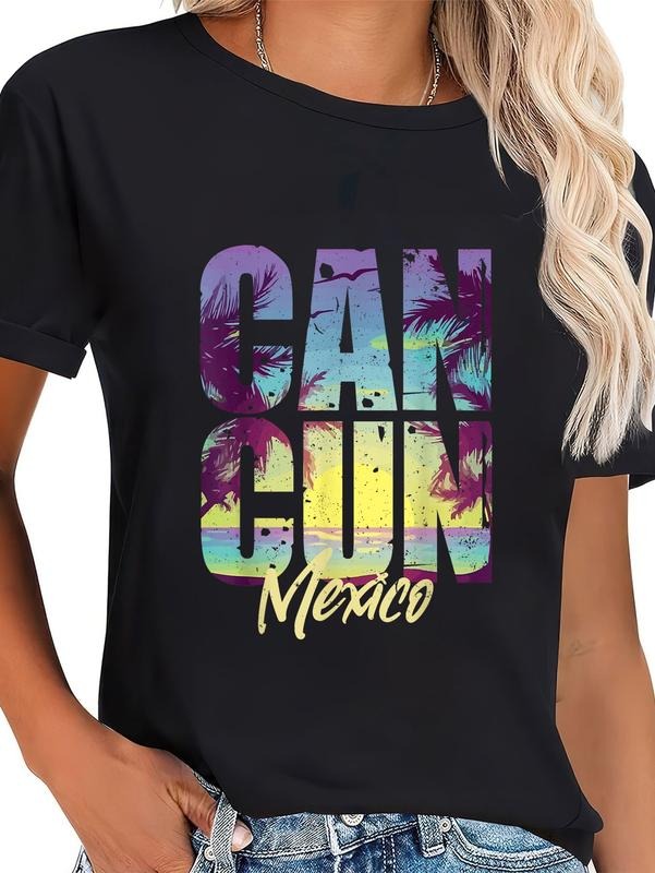 cotton Cool Cancun Art Men Women Mexico Vacation Souvenir Summer T-Shirt casual Fashion graphic tees women Hoodie, Sweatshirt