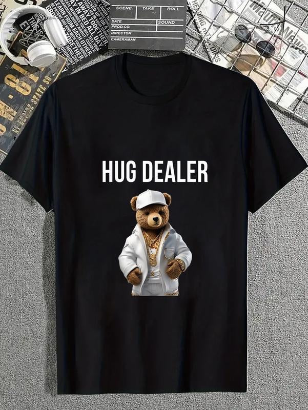 cotton Cool Gangster Teddy Bear as Hug Dealer for Smile & Fun T-Shirt casual Fashion graphic tees for women Hoodie,...