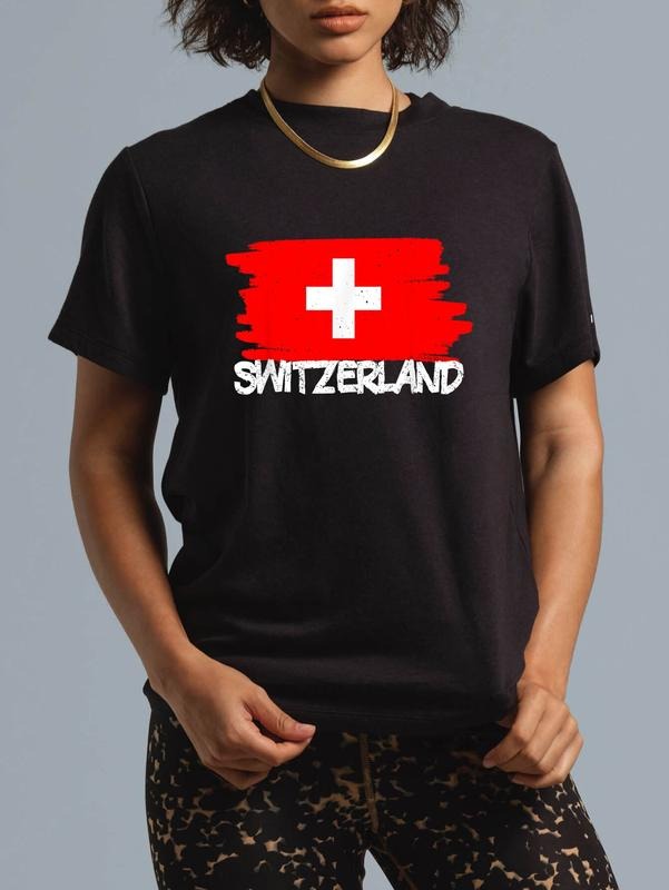 cotton Cool Switzerland Flag T-Shirt casual Fashion graphic tees women Hoodie, Sweatshirt | HypeCrazeTee.com