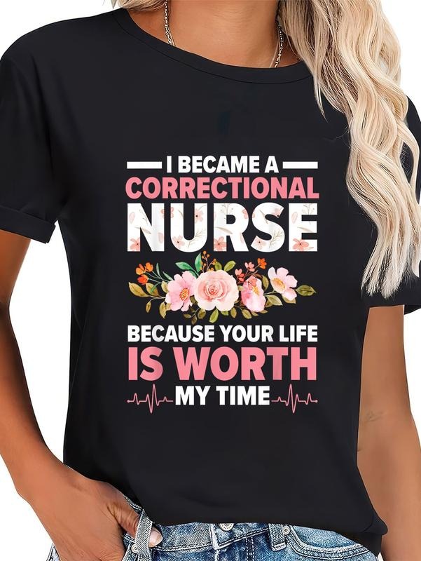 cotton Correctional Nurse Medical Worker Prison Nurse T-Shirt casual Fashion graphic tees for women Hoodie, Sweatshirt