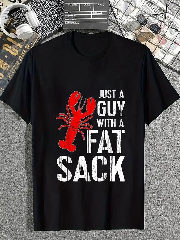 cotton Crawfish Boil Tee Funny Just A Guy With A Fat Sack Crawfish T-Shirt casual Fashion graphic tees for women Hoodie,...