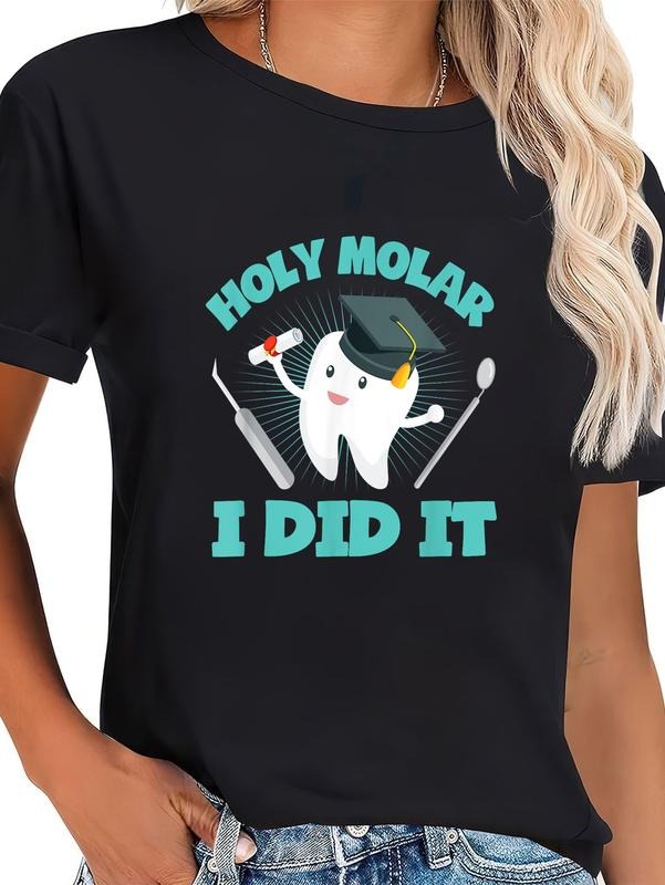 cotton Cute Dental Hygienist Graduate Gift Dentist Graduation T-Shirt casual Fashion graphic tees women Hoodie, Sweatshirt