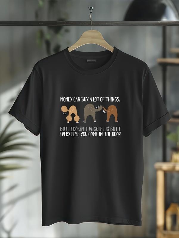 cotton Cute Rescue Dog Lovers Funny Wiggle Butt T-Shirt Gifts T-Shirt casual Fashion graphic tees for women Hoodie,...