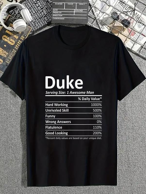cotton DUKE Nutrition Funny Birthday Personalized Name Gift Idea T-Shirt casual Fashion graphic tees for women Hoodie,...