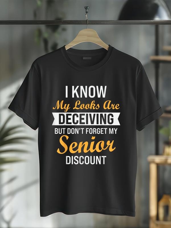 cotton Don't Forget My Senior Discount Funny Old People T-Shirt casual Fashion graphic tees for women Hoodie, Sweatshirt