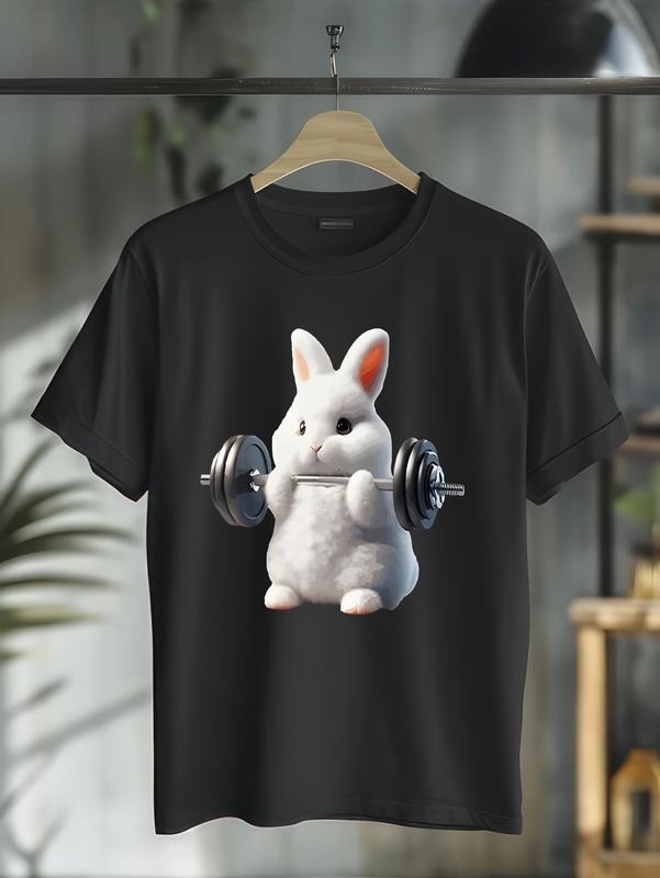 cotton Eagerlys Weightlifting Rabbit Cute T-Shirt casual Fashion graphic tees for women Hoodie, Sweatshirt | HypeCrazeTee.com