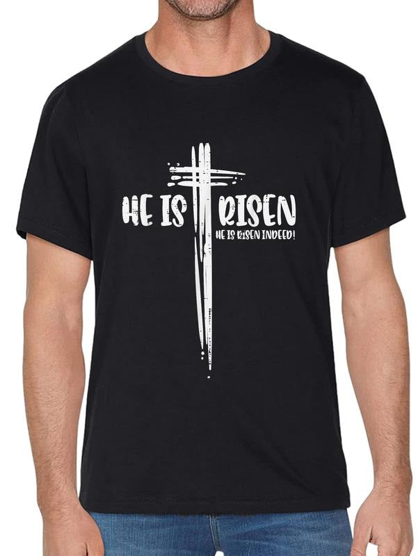 cotton Easter Jesus He Is Risen Indeed Religious Christian Women T-Shirt casual Fashion graphic tees women Hoodie, Sweatshirt
