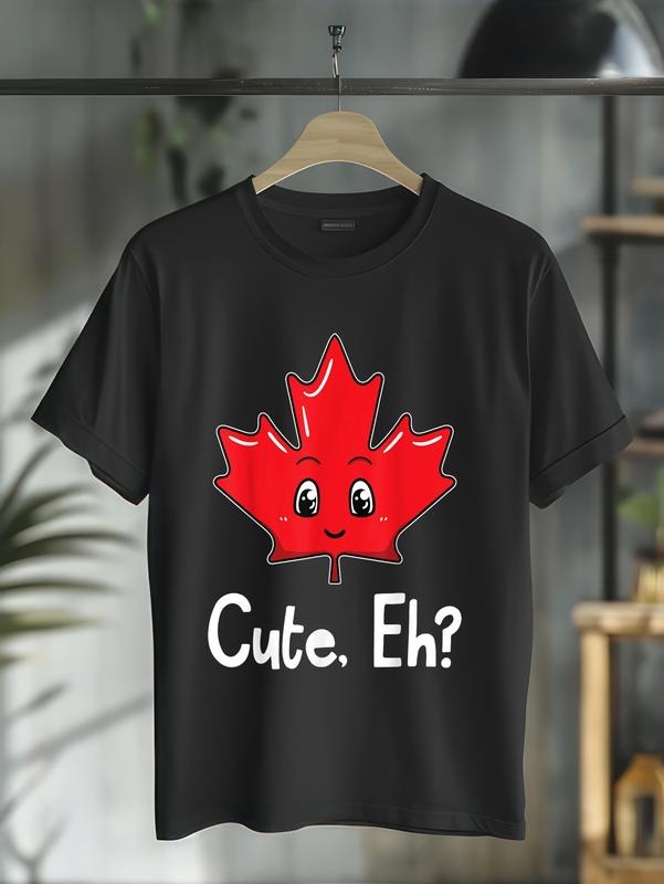 cotton Eh Canadian Flag Maple Leaf Funny Canada Souvenir Tourist T-Shirt casual Fashion graphic tees women Hoodie, Sweatshirt