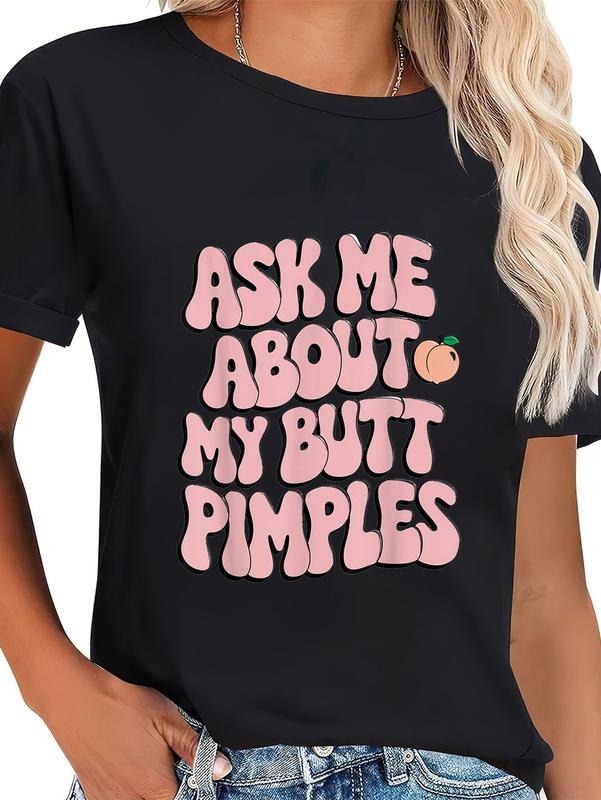 cotton Embarrassing Shirt Funny Inappropriate Butt Pimples Humor T-Shirt casual Fashion graphic tees for women Hoodie,...