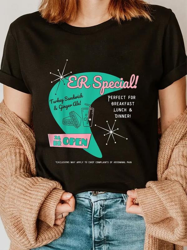 cotton Emergency Room Parody Medical Joke for ER Physicians Nurses T-Shirt casual Fashion graphic tees women Hoodie,...