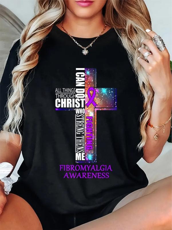 cotton FIBROMYALGIA Awareness Shirt - Christmas Gift Shirt T-Shirt casual Fashion graphic tees Hoodie, Sweatshirt