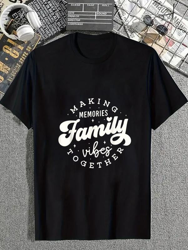cotton Family reunion 2025 Family Vibes Making Memories Matching T-Shirt casual Fashion graphic tees for women Hoodie,...