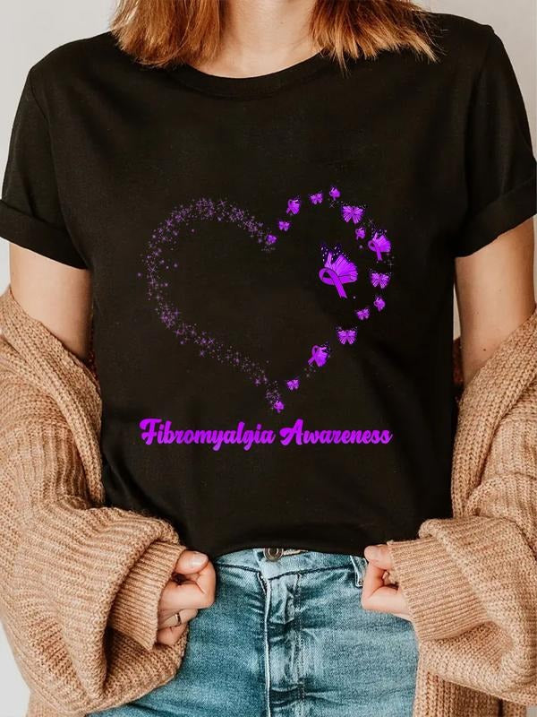 cotton Fibromyalgia T-shirt Awareness Gifts T-Shirt casual Fashion graphic tees women Hoodie, Sweatshirt | HypeCrazeTee.com