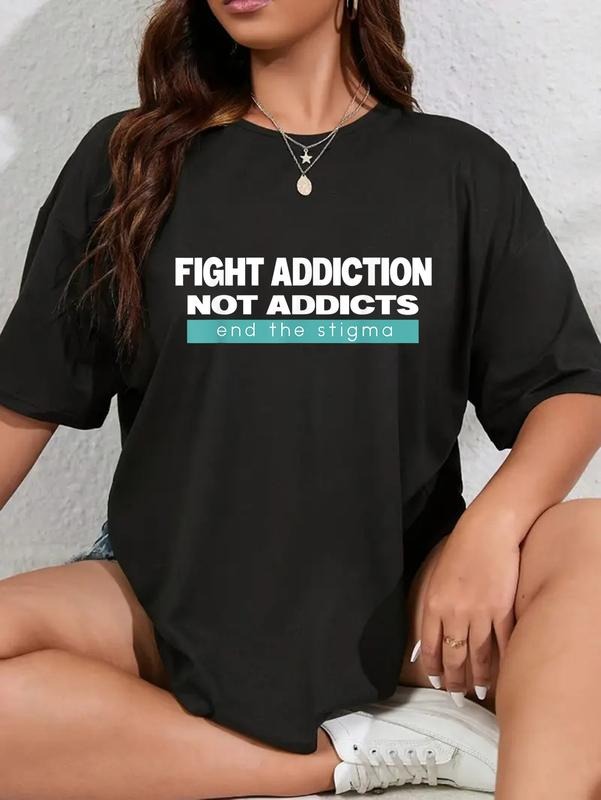 cotton Fight Addiction Anti Drugs Shirt - Say No To Drugs T-Shirt T-Shirt casual Fashion graphic tees women Hoodie,...