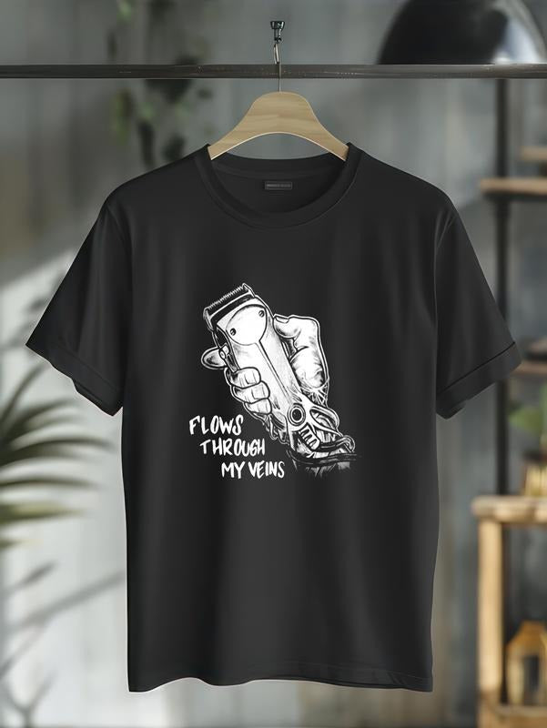 cotton Flows Through My Veins Hair Cutting Barber Tshirts For Men W T-Shirt casual Fashion graphic tees women Hoodie,...