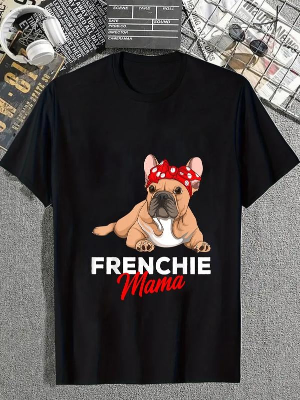 cotton Frenchie Mama French Bulldog Dog Mom Girls Women T-Shirt casual Fashion graphic tees for women Hoodie, Sweatshirt