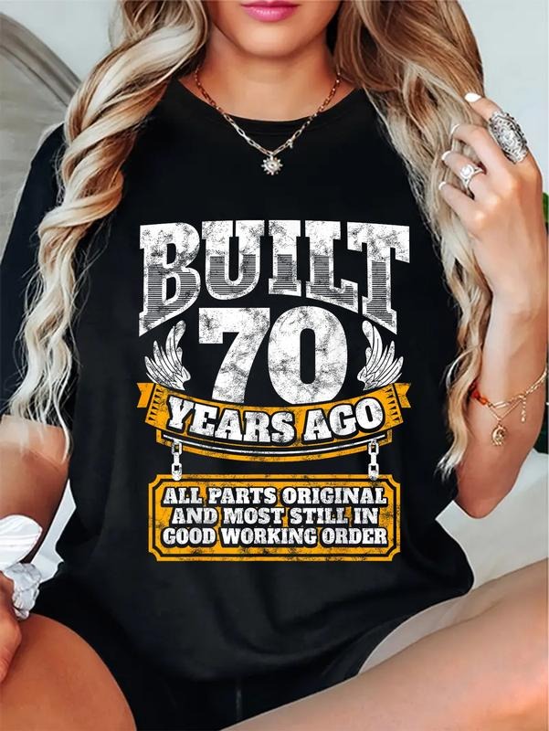 cotton Funny 70th Birthday Shirt B-Day Gift Saying Age 70 Year Joke T-Shirt casual Fashion graphic tees women Hoodie,...