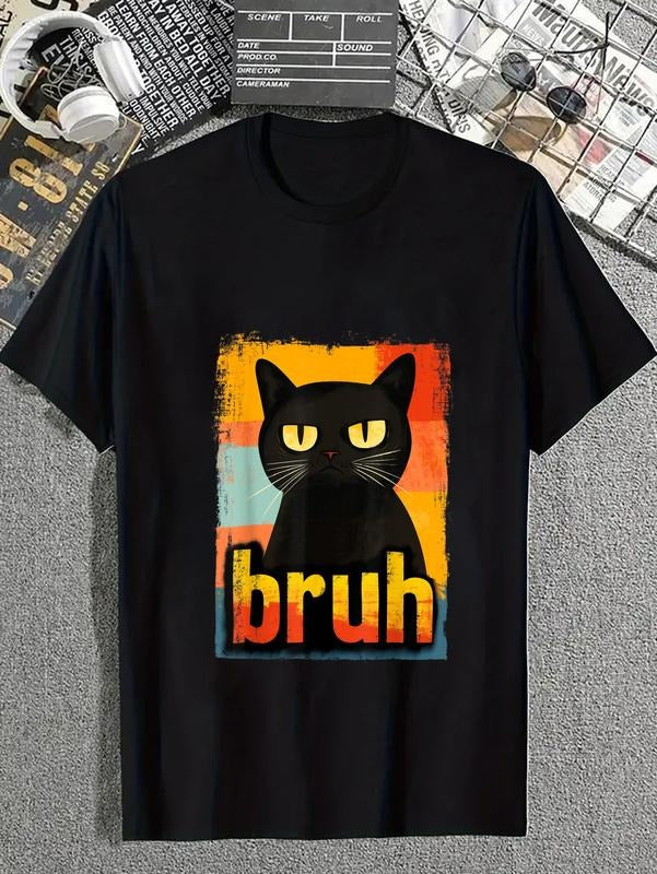 cotton Funny Cat Bruh For Teens Boys Girls Men Women Meme Graphic T-Shirt casual Fashion graphic tees for women Hoodie,...