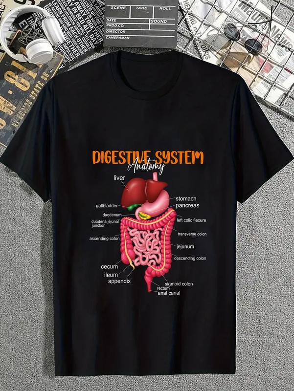 cotton Funny Digestive System Anatomy Anatomical Biology Teacher T-Shirt casual Fashion graphic tees for women Hoodie,...