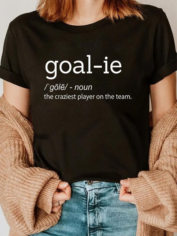 cotton Funny Goalie Goalkeeper Definition Soccer Hockey Player Gift T-Shirt casual Fashion graphic tees women Hoodie,...