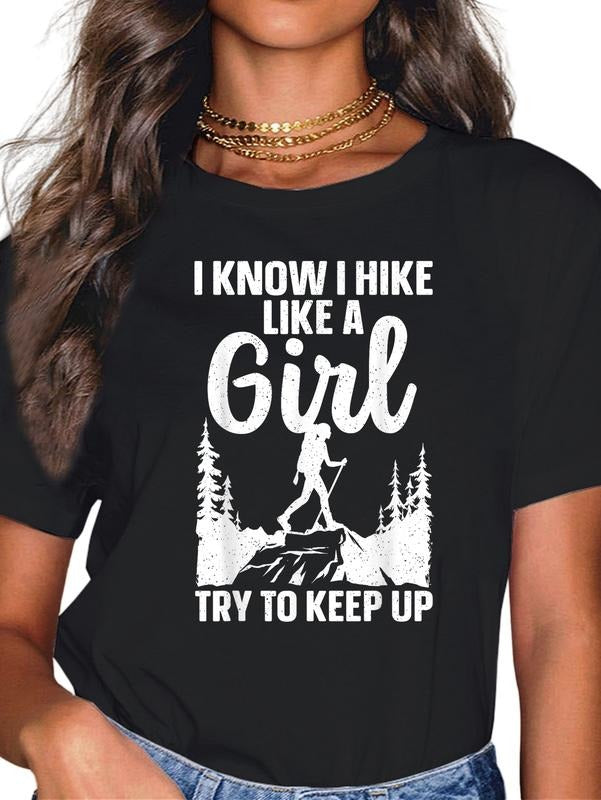 cotton Funny Hiking Art For Girls Women Mountaineer Hiking Lover T-Shirt casual Fashion graphic tees women Hoodie, Sweatshirt