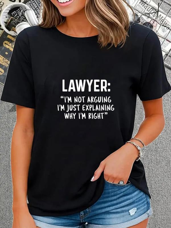 cotton Funny Lawyer T-Shirt, Black, Unisex-Adults, Short Sleeve, T-Shirt, Size Small casual Fashion graphic tees women...