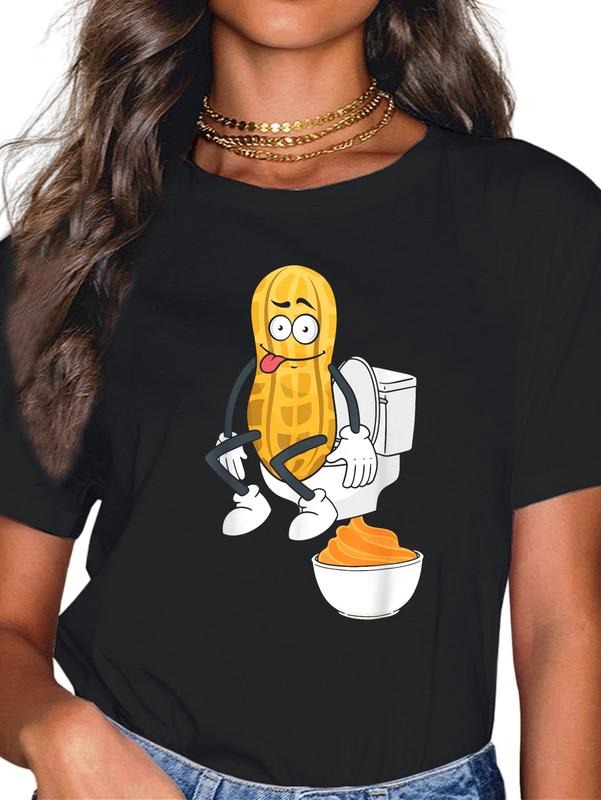 cotton Funny Peanut Butter T-Shirt casual Fashion graphic tees women Hoodie, Sweatshirt | HypeCrazeTee.com