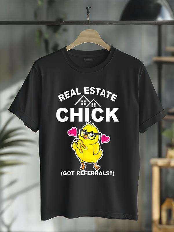 cotton Funny Real Estate Chick Gift | Realtor Agent Women Homeowner T-Shirt casual Fashion graphic tees for women Hoodie,...