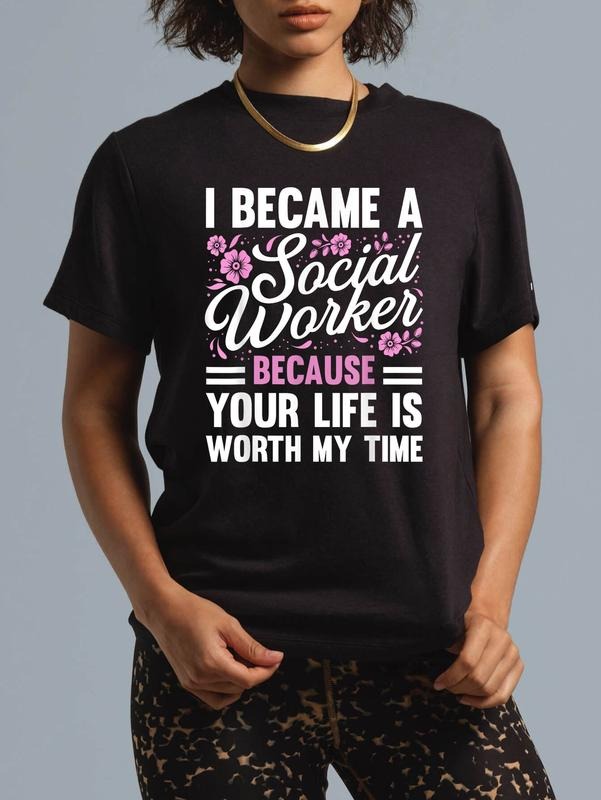 cotton Funny Social Worker Design For Men Women Social Work Service T-Shirt casual Fashion graphic tees for women Hoodie,...