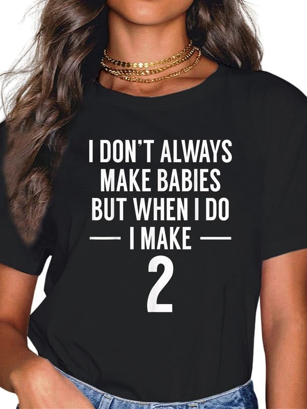 cotton Funny Twins Announcement Tshirt for Mom to Be T-Shirt casual Fashion graphic tees women Hoodie, Sweatshirt