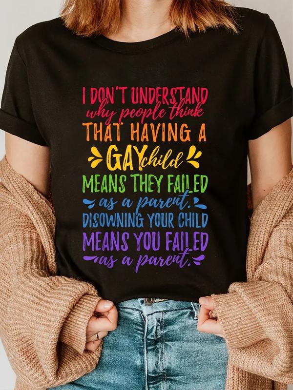 cotton Gay Pride - Proud Parent Mom Dad Parenting Quote T-shirt T-Shirt casual Fashion graphic tees for women Hoodie,...
