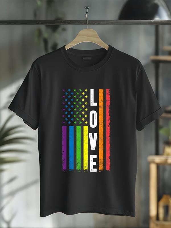 cotton Gay Pride Gifts Men Women LGBT Rainbow Flag Gay Love T-Shirt casual Fashion graphic tees for women Hoodie, Sweatshirt