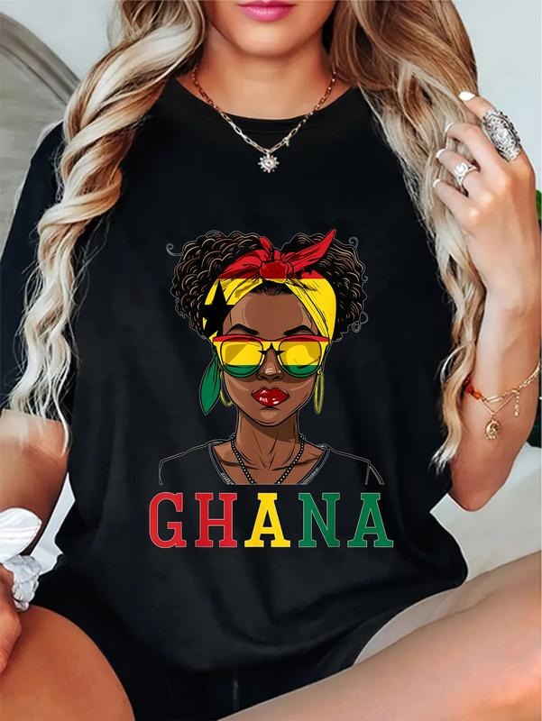 cotton Ghana Flag Outfit for Woman Decor Souvenirs Ghanaian T-Shirt casual Fashion graphic tees for women Hoodie, Sweatshirt