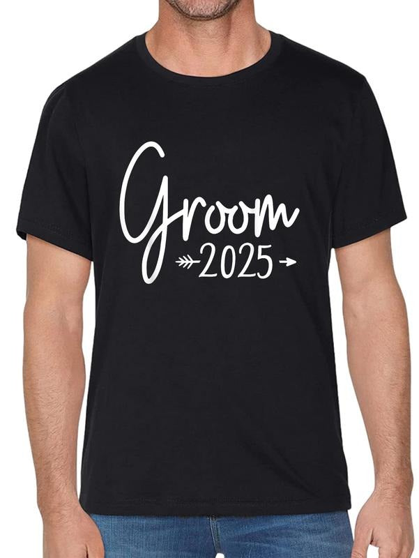 cotton Groom Est 2025 Married Wedding Engagement Getting Ready T-Shirt casual Fashion graphic tees for women Hoodie,...