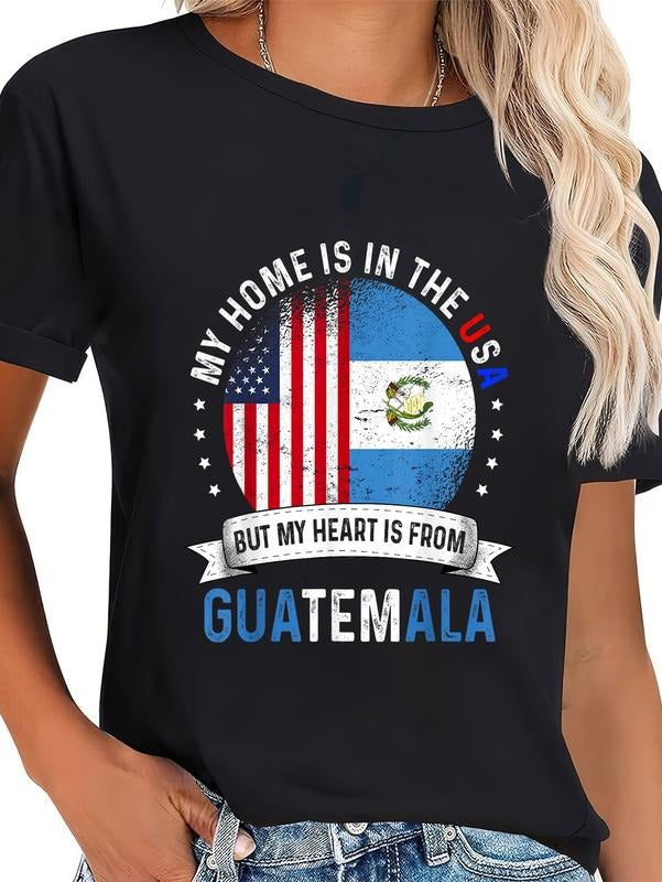 cotton Guatemalan American Patriot Heart is