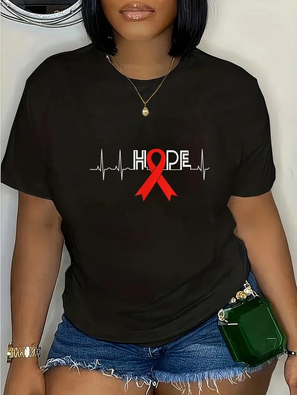 cotton HOPE | HIV Awareness Month Shirts | AIDS Awareness Ribbon T-Shirt casual Fashion graphic tees women Hoodie, Sweatshirt