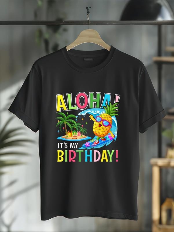 cotton Hawaii It My Birthday Party Aloha Hawaiian Floral T-Shirt casual Fashion graphic tees for women Hoodie, Sweatshirt