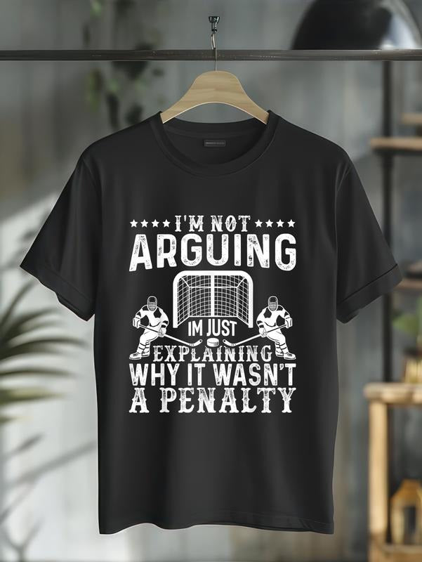 cotton Hockey Player Arguing Gift Funny Ice Hockey T-Shirt casual Fashion graphic tees women Hoodie, Sweatshirt