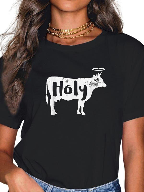 cotton Holy Cow Funny Dairy Farmer Midwest Pride T-Shirt casual Fashion graphic tees for women Hoodie, Sweatshirt