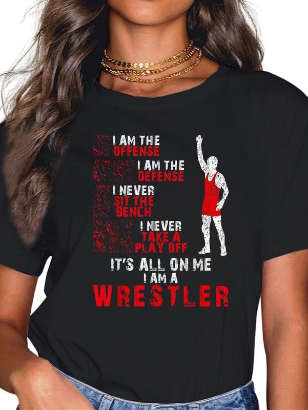 cotton I Am A Wrestler Wrestling Inspiration Funny For Wrestlers T-Shirt casual Fashion graphic tees for women Hoodie,...