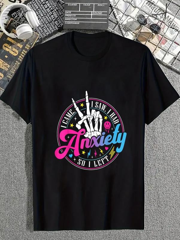 cotton I Came I Saw I Had Anxiety Mental Health Awareness Women Men T-Shirt casual Fashion graphic tees for women Hoodie,...