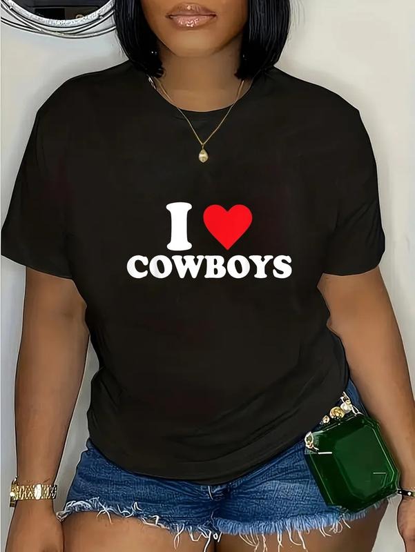 cotton I Love Cowboys T-Shirt casual Fashion graphic tees women Hoodie, Sweatshirt | HypeCrazeTee.com