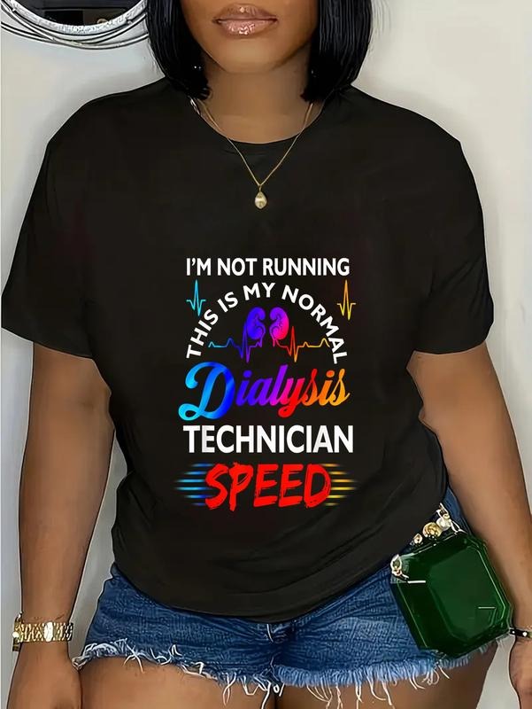 cotton I'M Not Running This Is My Normal DIalysis Technician Speed T-Shirt casual Fashion graphic tees women Hoodie,...