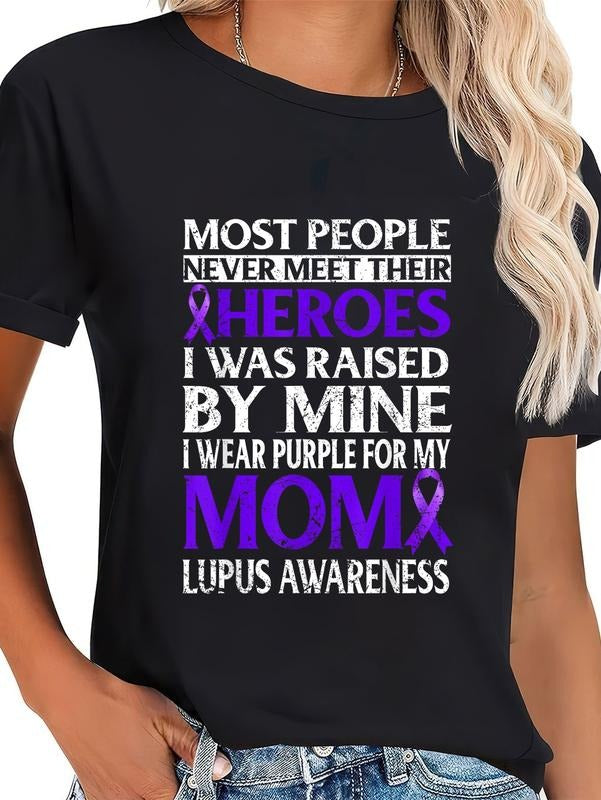 cotton I WEAR PURPLE FOR MY MOM LUPUS AWARENESS T SHIRT T-Shirt casual Fashion graphic tees Hoodie, Sweatshirt