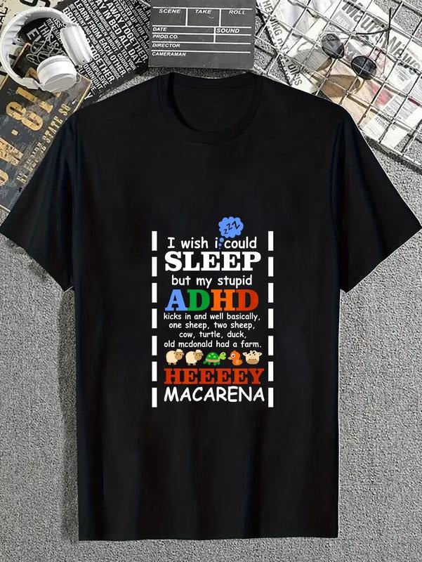 cotton I Wish I could Sleep But My Stupid ADHD Kicks In T Shirt casual Fashion graphic tees for women Hoodie, Sweatshirt