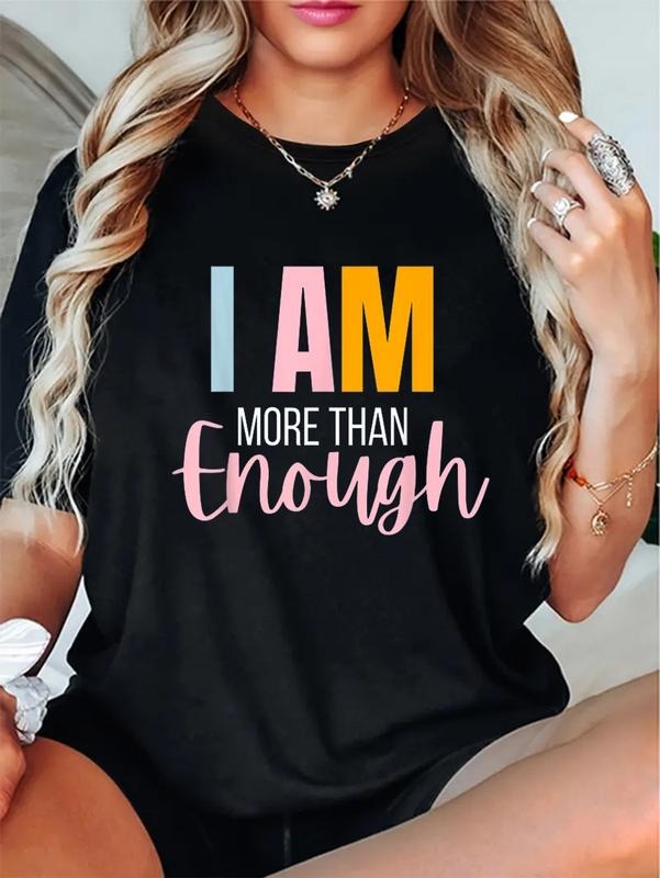 cotton I am more than Enough T-Shirt casual Fashion graphic tees women Hoodie, Sweatshirt | HypeCrazeTee.com