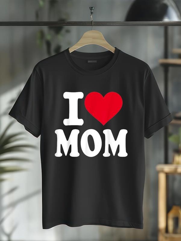cotton I love Mom T-Shirt casual Fashion graphic tees women Hoodie, Sweatshirt | HypeCrazeTee.com