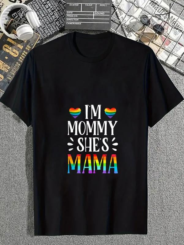 cotton I'm Mommy Mama Matching Gay Lesbian Couple LGBT Rainbow T-Shirt casual Fashion graphic tees for women Hoodie,...